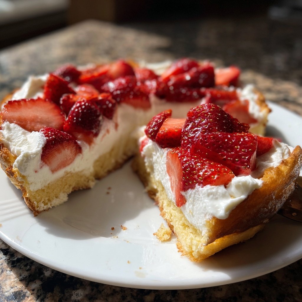 Pfannkuchen mit Quark und Erdbeeren