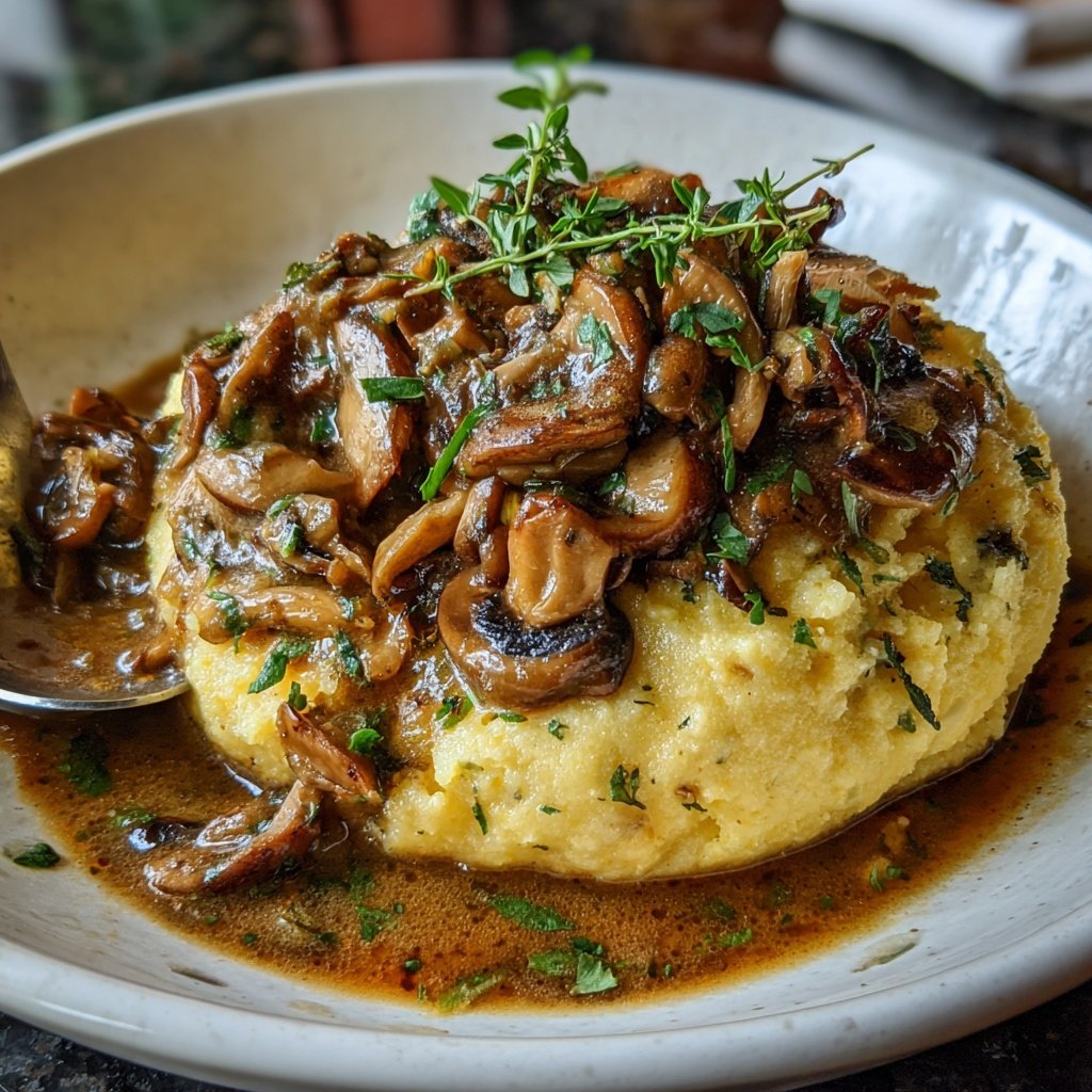 Cremige Polenta mit Pilzragout