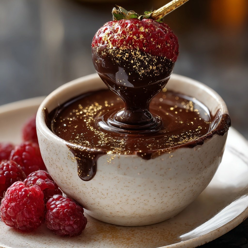 Schokoladenerdbeeren mit Goldstaub