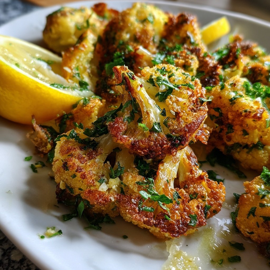 Blumenkohl mit Petersilie und Zitrone