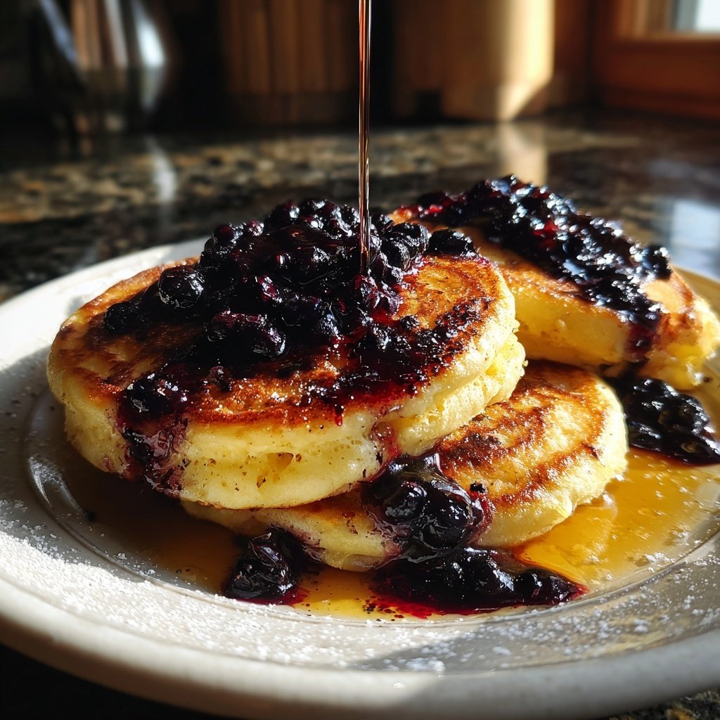 Pfannkuchen mit Heidelbeeren