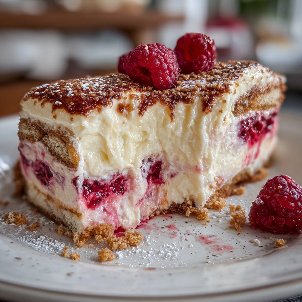 Rosa Tiramisu mit Himbeeren
