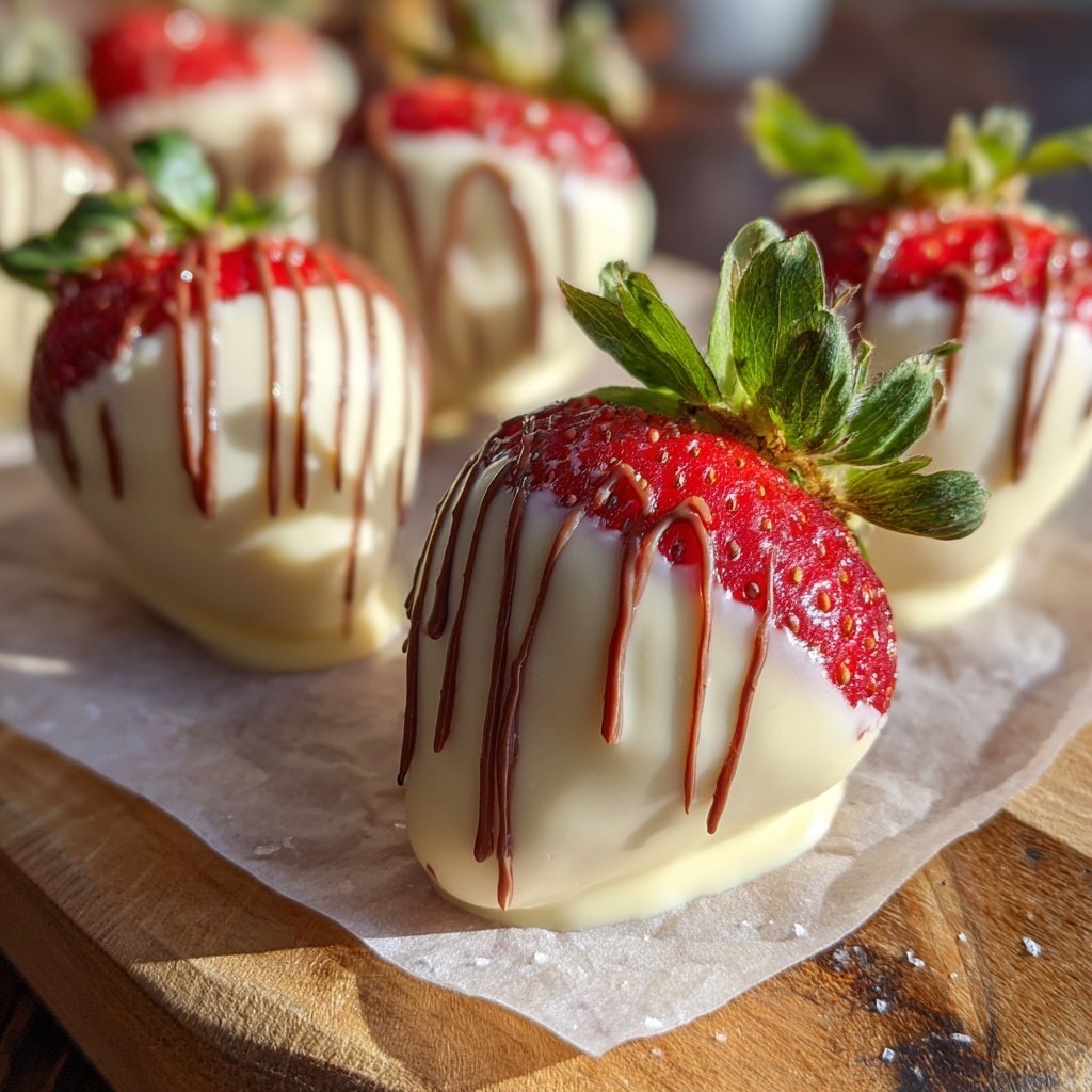 Erdbeeren mit weißer Schokolade